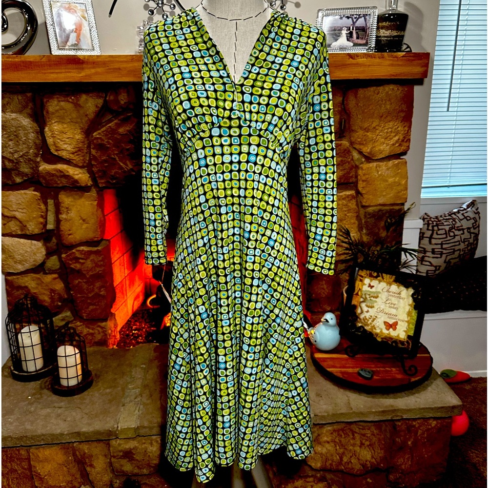 Vintage Greens and Black Dress